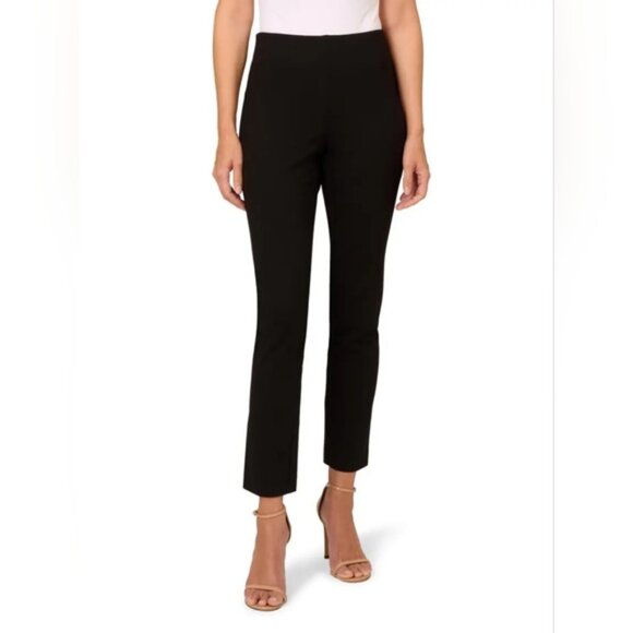 Adrianna Papell Ponte Jersey Pleated Business Stretch Minimalist Casual Pants 12 - Picture 1 of 12